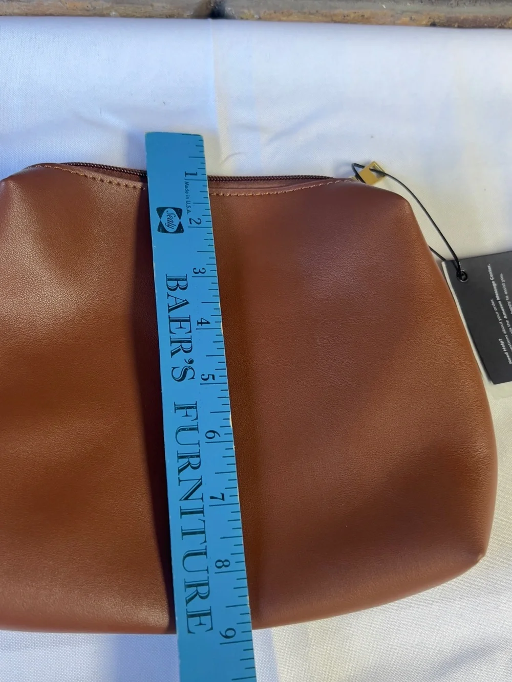 Classic Tan Cosmetic Pouch with Zip Closure